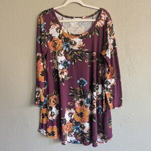 Jodifl | Floral Print Long Sleeve Tunic | Size L